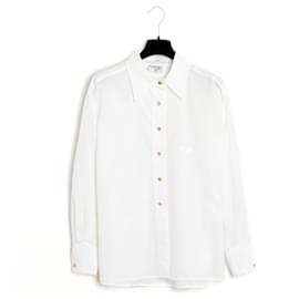 Chanel-CAMELIA WHITE SHIRT EN38-White