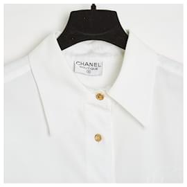 Chanel-CAMÉLIA CAMISA BRANCA EM38-Branco