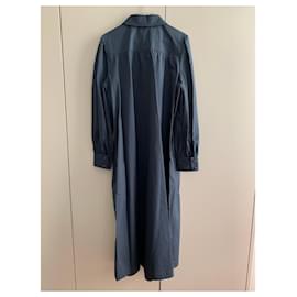 Tory Burch Navy Blue Cotton Emmanuelle Belted Shirt Dress M Tory Burch |  The Luxury Closet