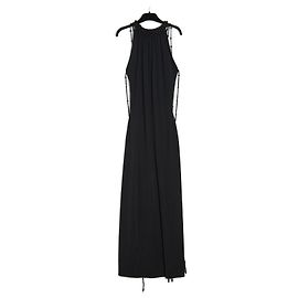Azzaro 1971 black silk open back en36 Black