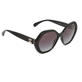 Chanel-2022 ROUND SEQUINED GLASSES-Black