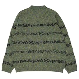 Missoni-Supreme Long Sleeve Shirt 21AW Missoni Zip L / S Polo Missoni Zip Long Sleeve Polo Shirt Green XL-Other