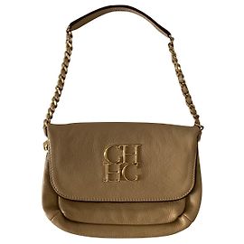 Carolina Herrera Bolsa de couro bege Bege