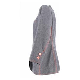 Yves Saint Laurent-Yves Saint Laurent grey and red denim jacket-Grey