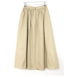 Fendi-Fendi SS17 Jupe longue à fleurs brodées dorées et argentées-Argenté,Beige,Doré