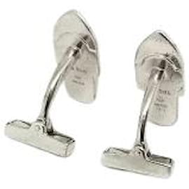 Louis Vuitton-*Louis Vuitton Cufflinks SV925 Silver Buton Dumanchette Ceflinks LV Men's Biton-Silver hardware