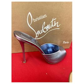 Christian Louboutin-Me Dolly sandals with silver metallic red sole-Silvery