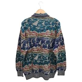 Missoni-MISSONI Polo shirt /-/ cotton / multicolor / total pattern / landscape painting-Multiple colors