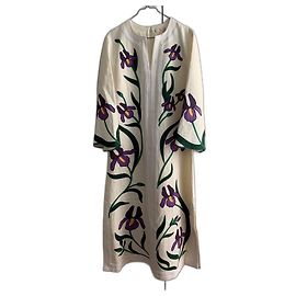 Tory Burch Tunique Iris brodée en toile de lin Multicolore