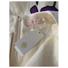 Tory Burch-Linen canvas embroidered Iris tunic-Multiple colors