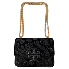 Tory Burch-Embroidered Eleanor handbag-Black
