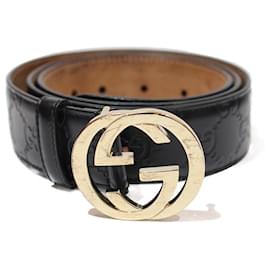 Gucci-Cinturones-Negro,Gold hardware