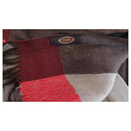 Tod's-TOD'S LONG SCARF WRAP-Brown,Red,Beige