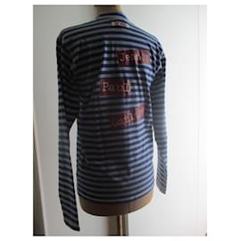 Jean Paul Gaultier-Striped top, taille 38.-Blue