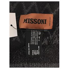Missoni-MISSONI Reversible / Muffler / Wool / BLK / Total pattern-Black