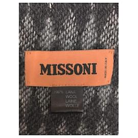 Missoni-MISSONI Muffler / wool / GRY / plain-Grey