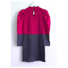 Ulla Johnson-Ulla Johnson Cerise Pink Silk Mix Shirred Dress-Pink