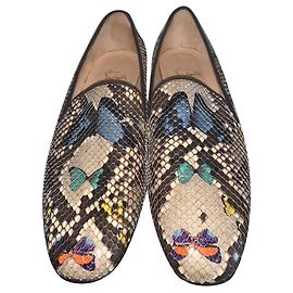 Ballerines Christian Louboutin en Python Imprimé Papillon Multicolore