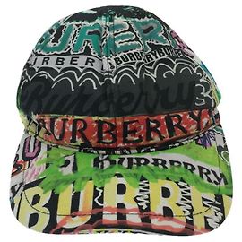 BURBERRY Cap / M / Cotton / Multicolor / Total pattern / Graffiti Print Cap Multiple colors