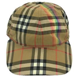 BURBERRY / Arcobaleno / Berretto / M / Cotone / BEG / Check / Uomo Beige