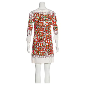 Diane Von Furstenberg-DvF Ruri jersey de seda mini vestido de elo de corrente-Multicor