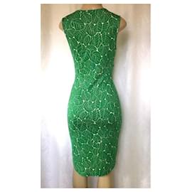 Diane Von Furstenberg-DvF Catana silk dress with leaf print-White,Green
