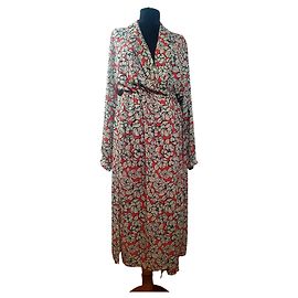 Selected SLFREBA Midi Wickelkleid Rot Multicolore Rot Mehrfarben