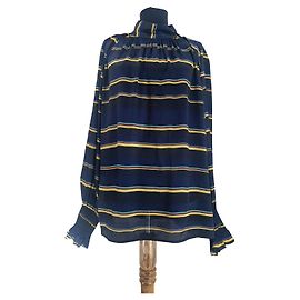 Top Noa Noa de seda e viscose azul multicolor Azul Multicor