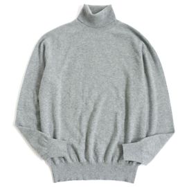 LORO PIANA 100% Kaschmir Rollkragen Langarm Strick / Pullover Grau 52 Grau