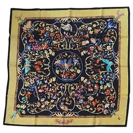 Hermès Hermes Square 90, Sarja de seda "Pedras Orientais e Ocidentais" Multicor