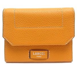 NOVA CARTEIRA LANCEL NINON M A10296 EM COURO LARANJA + NOVA CAIXA DE CARTEIRA Laranja