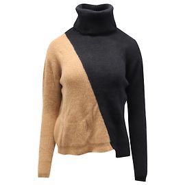 Alice + Olivia Jacob Pull Col Roulé Colorblock en Cachemire Noir et Marron Autre