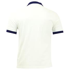 Prada-Prada Contrast-Tipped Piqué Polo Shirt in White Cotton-White