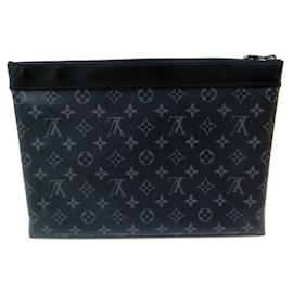 Louis Vuitton-BOLSA DE EMBREAGEM LOUIS VUITTON DISCOVERY M62291 MONOGRAMA DE BOLSA ECLIPSE-Cinza