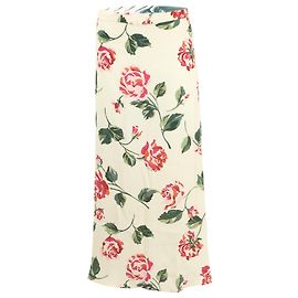 Reformation Bea Midirock mit Blumenmuster aus cremefarbener Viskose Weiß Roh