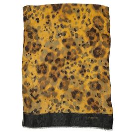 Sciarpa lunga Valentino in chiffon di seta stampa leopardo Multicolore