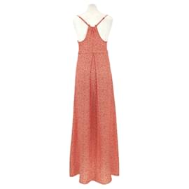 Balenciaga-Balenciaga maxi dress in red patterned silk-Red