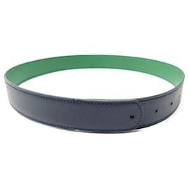 Hermès-NEW HERMES BELT LINK 28MM T68 IN GREEN & NAVY BLUE EPSOM LEATHER NAVY BELT-Other