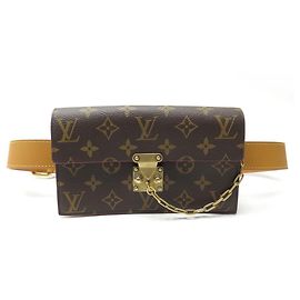 NEW LOUIS VUITTON BELT BAG S LOCK BELT PM M44667 CANVAS MONOGRAM BAG POUCH Brown