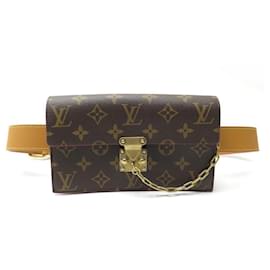 Louis Vuitton-NUEVO LOUIS VUITTON RIÑONERA S LOCK BELT PM M44667 POUCH DE LONA CON MONOGRAMA-Castaño