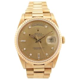 Rolex-Rolex watch 18238 OYSTER PERPETUAL PRESIDENT 36 MM GOLD 18K AND DIAMONDS WATCH-Golden