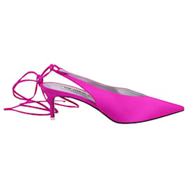 Autre Marque-The Attico Venus Slingback Heels in Fuchsia Pink Silk-Pink