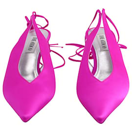 Autre Marque-The Attico Venus Slingback Heels in Fuchsia Pink Silk-Pink