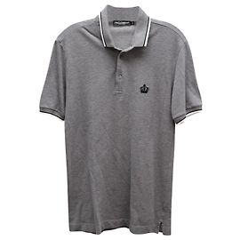 Polo clásico de Dolce & Gabbana en algodón gris Gris