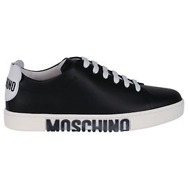 Sneakers Moschino in pelle con suola logata Nero