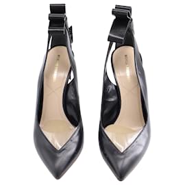 Nicholas Kirkwood-Zapatos de tacón con puntera en punta y lazo de Nicholas Kirkwood en cuero negro-Negro