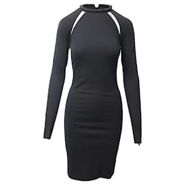 Stella Mc Cartney-Stella McCartney Embellished Collar Dress in Black Cotton-Black