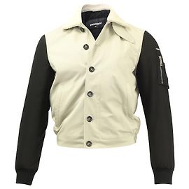 Dsquared2 Veste courte à manches contrastées en polyester beige Beige