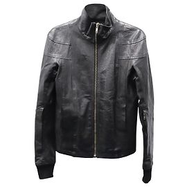 Giacca biker Rick Owens in pelle nera Nero