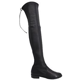 Stuart Weitzman Lowland Boots in Black Leather  Black